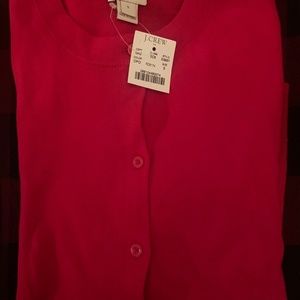J. CREW RED CARDIGAN